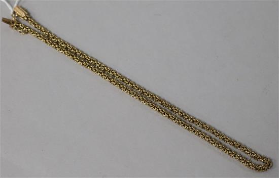 A 9ct gold fancy link necklace, 40.5cm.